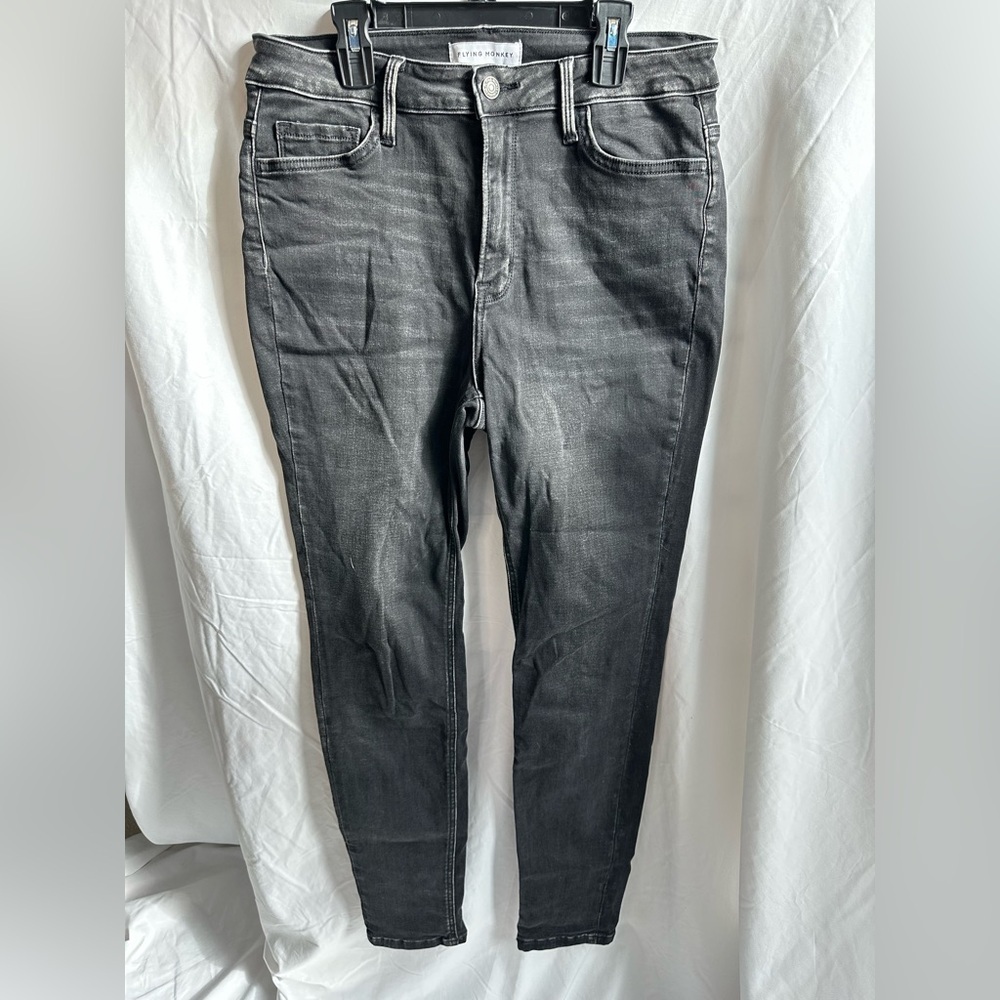 Flying Monkey Black Skinny Jeans Stretchy Size 30 Inseam 29.5"